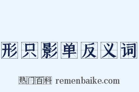 形只影单反义词是什么意思的图片